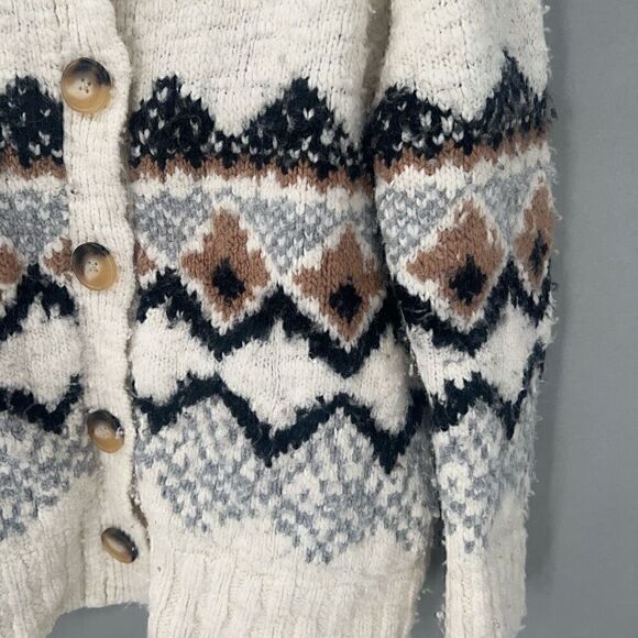 Vanessa Bruno Cardigan Womens Small Fair Isle Cottagecore Eclectic Grandpa Cozy - Picture 5 of 14